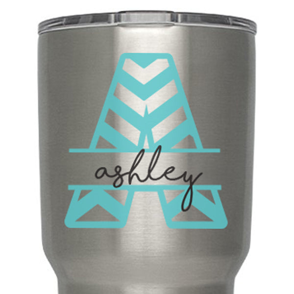 Yeti Cup Personalized monogram Decal, tumbler monogram decals, car window –  The Artsy Spot