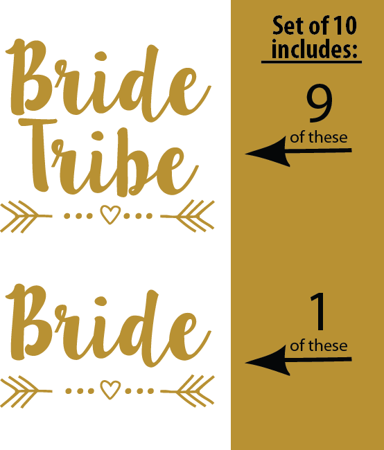 SET OF 10 - 1 Bride and 9 Bride Tribe | Amber Rockstar