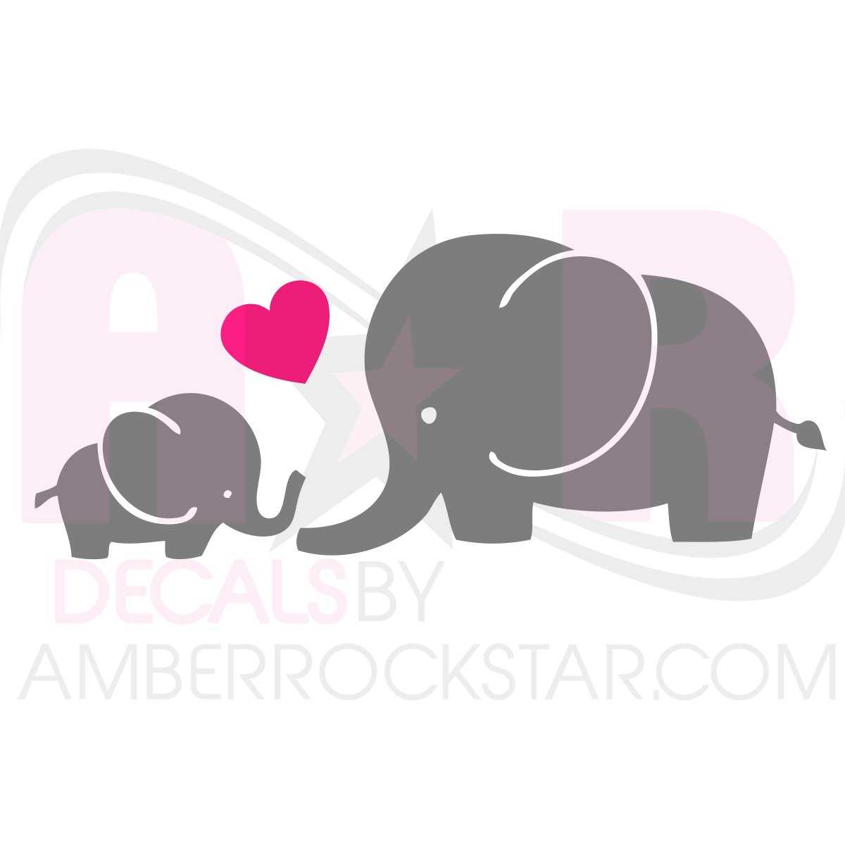Baby and Momma Elephant Decal | Amber Rockstar 