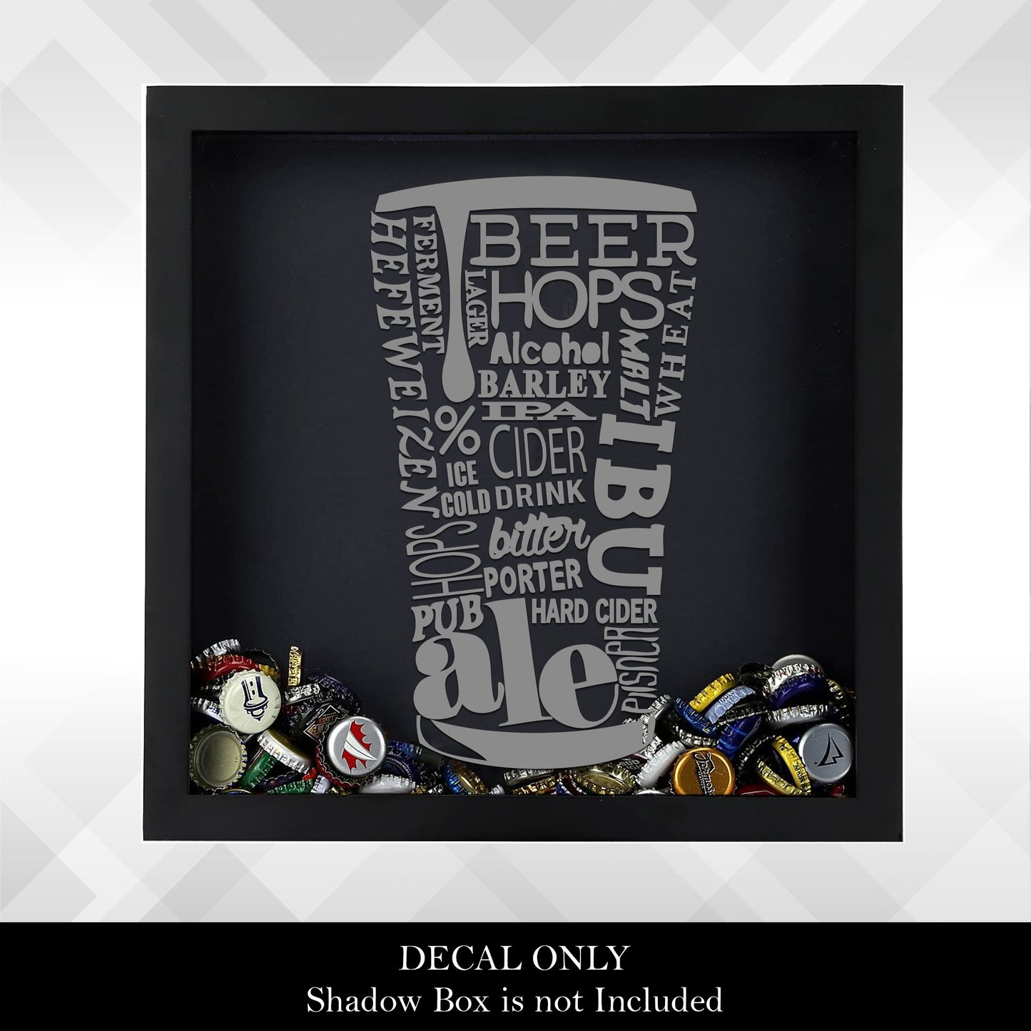 Beer Pint Word Collage | Vinyl Sticker Decal
