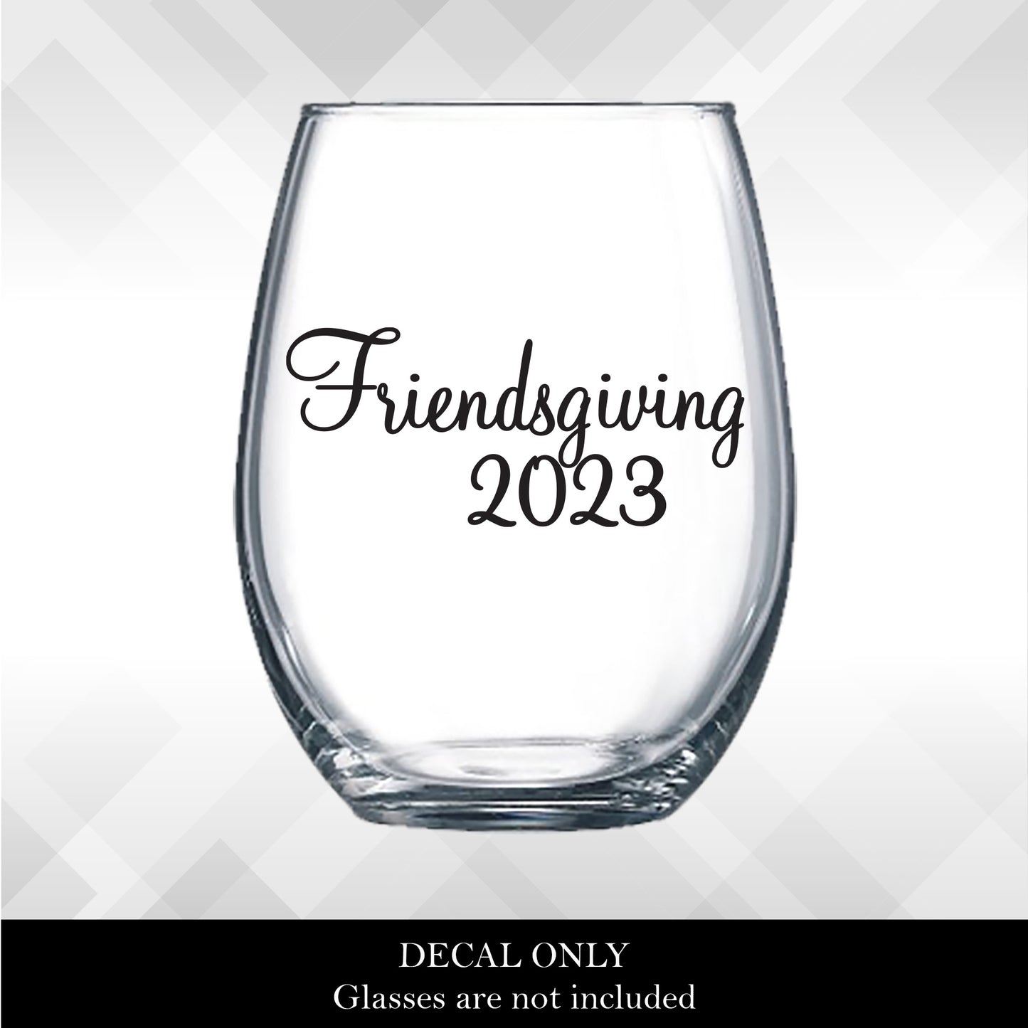 Friendsgiving Decals for Wine Glasses