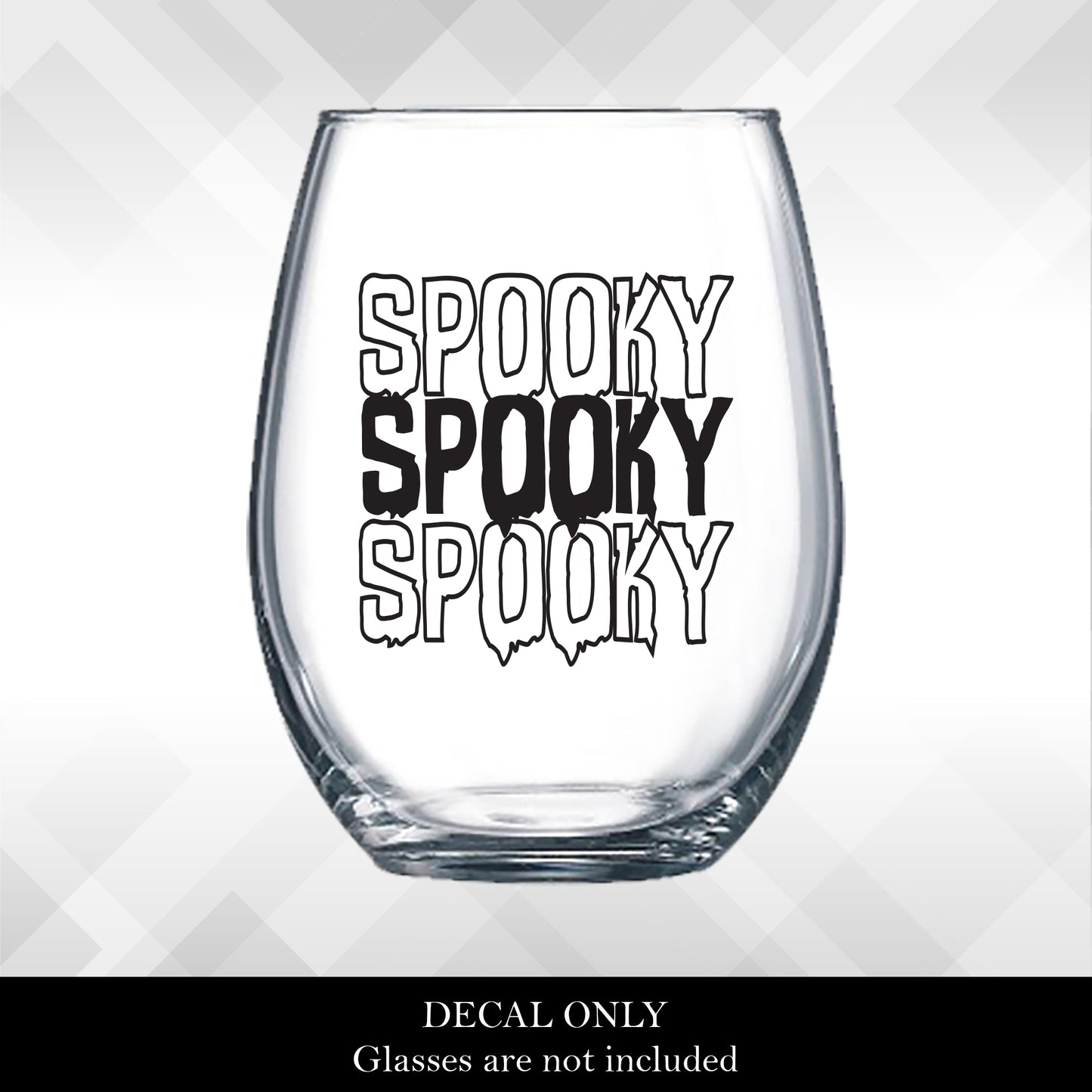 Decal Spooky, Spooky, Spooky for Halloween Wine Glasses