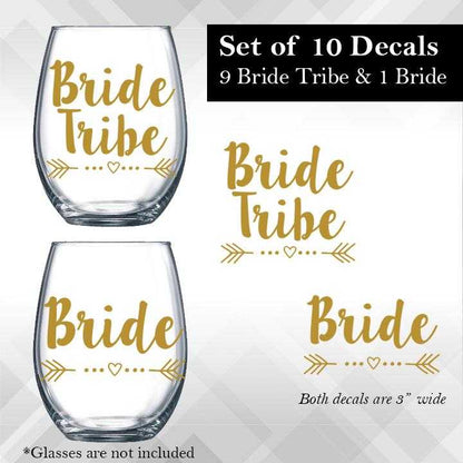 SET OF 10 - 1 Bride and 9 Bride Tribe | Amber Rockstar 