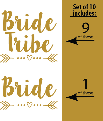 SET OF 10 - 1 Bride and 9 Bride Tribe | Amber Rockstar 