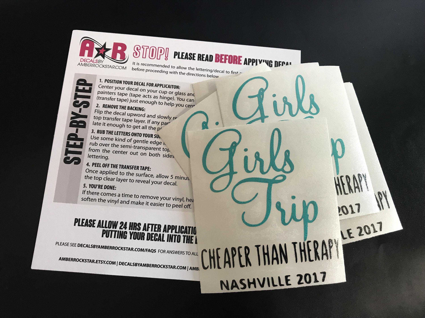 Girls Weekend Cheaper than Therapy DECALS for Wine Glass, Yeti or Plastic Tumbler  - diy Vinyl Stickers | Girls' Weekend Trip Getaway