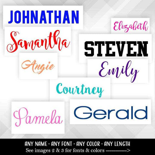 Tumbler Name Vinyl Decal | Choose length of Name •  Many Fonts •  Any Name • Any Color | For Tumblers, Wine Glass and More
