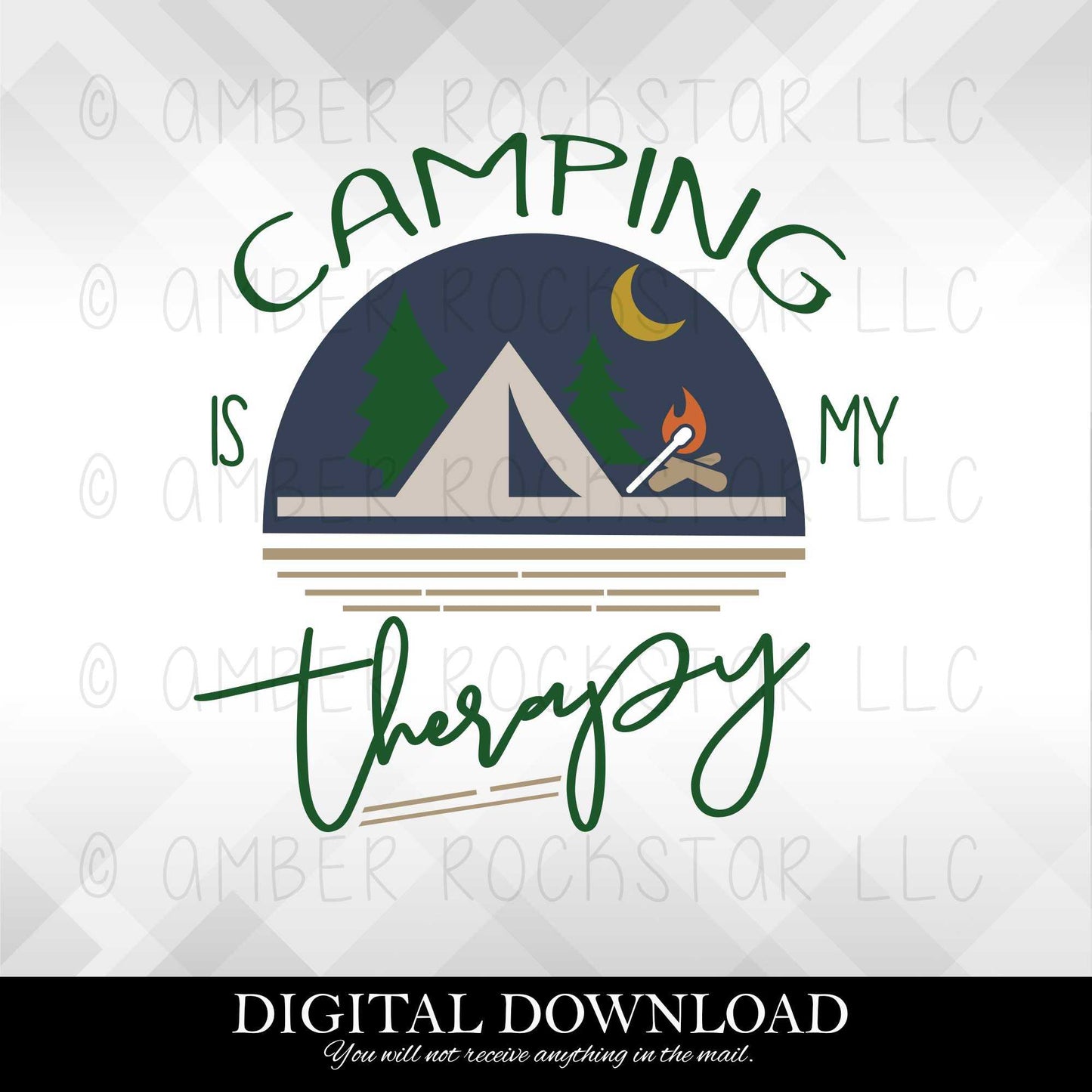 camping therapy graphic svg for digital download