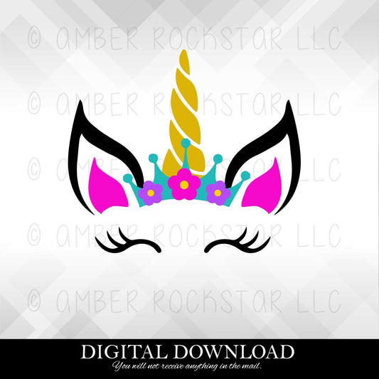 DIGITAL DOWNLOAD: Unicorn Flower SVG file | Amber Rockstar 