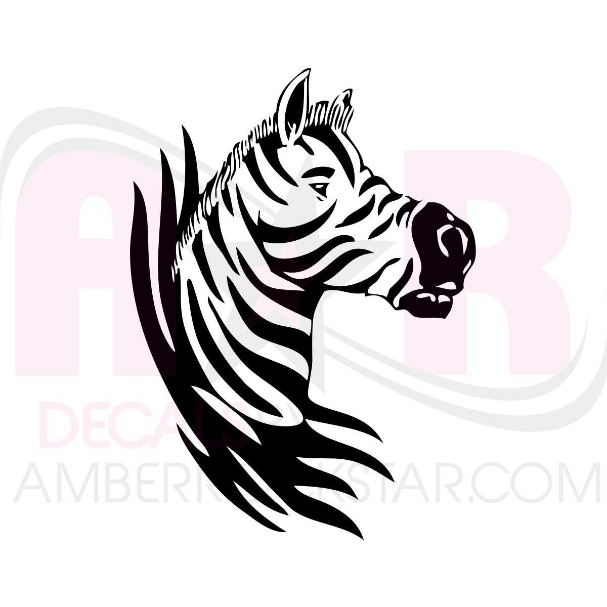 Zebra Head Decal | Amber Rockstar 